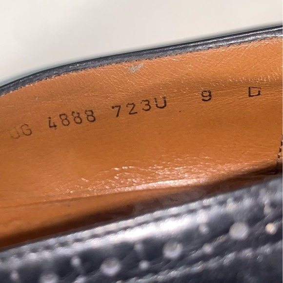 Salvatore Ferragamo Black Wingtip Oxford Driving Shoes Leather Slip On Mens 9 - Picture 8 of 8